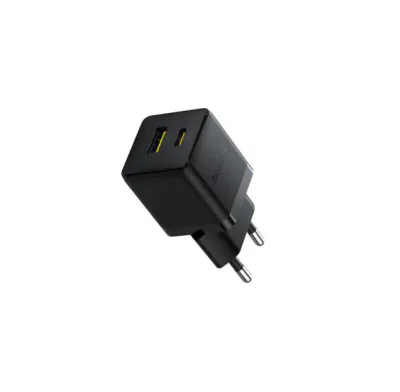 Incarcator retea Baseus Palm, Quick Charge 30W, 1 x USB Type-C, 1 x USB, negru