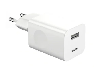 INCARCATOR retea Baseus, Quick Charge 3.0 24W, 1 x USB Output 3.6V-8V/3A, alb "CCALL-BX02" - 6953156272446