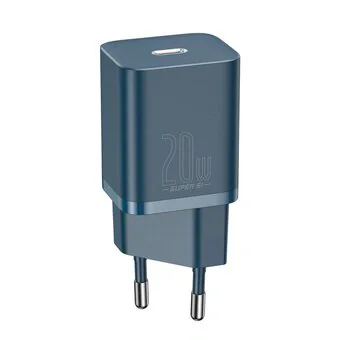 Incarcator retea Baseus Super Si, Quick Charge 20W, 1 x USB Type-C 5V/3A, albastru