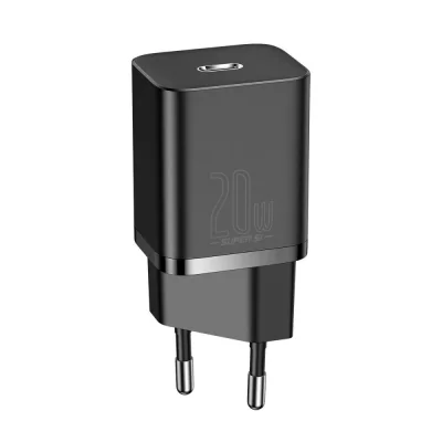INCARCATOR retea Baseus Super Si, Quick Charge 20W, 1 x USB Type-C 5V/3A max, negru