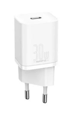 INCARCATOR retea Baseus Super Si, Quick Charge 30W, 1 x USB Type-C 5V/3A, alb "CCSUP-J02" - 6953156205079