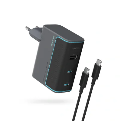 INCARCATOR retea Cuktech 2C1A Quick Charge 100W, 2 x USB Type-C Output, 1 x USB Output, include cablu USB Type-C la USB Type-C 1m, alb "CKAD1003EUGW"