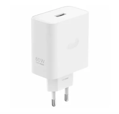 Incarcator retea Realme SuperVooc 80W, Fast Charging, USB-A, Alb
