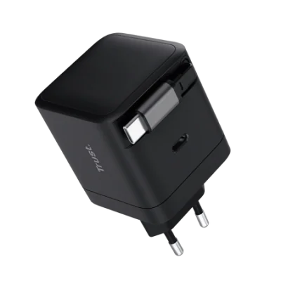 Incarcator Trust Maxo USB-C, putere maxima 65W, lungime cablu 67 cm, negru