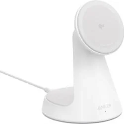 Incarcator wireless Anker MagGo Stand Qi2 360 15W, pentru iPhone 16/15/14/13/12, Alb "A25X1H21" - 194644287009