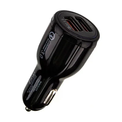 Incarcatorauto SPACER 33W total max, 2 x USB (1 x USB QC 3.0 18W & 1 x USB 15W), pt. bricheta auto, negru