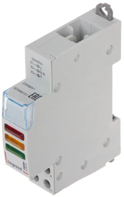 Indicator LED triplu pe șină DIN TS-35 LEGRAND LE-412934, roșu, galben, verde