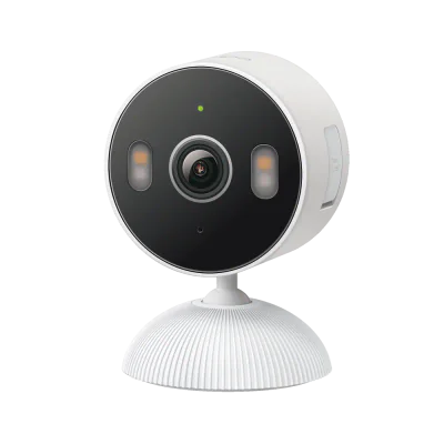 Indoor/Outdoor Home Security Wi-Fi Camera SPEC: 2K (2304x1296), 2.4 GHz FEATURE: Smart Detection and Notifications (motion, people, baby crying), Sound and Light Alarm, Remote Control, Two-Way Audio, Voice Control (Works with Google Assistant, Alexa,