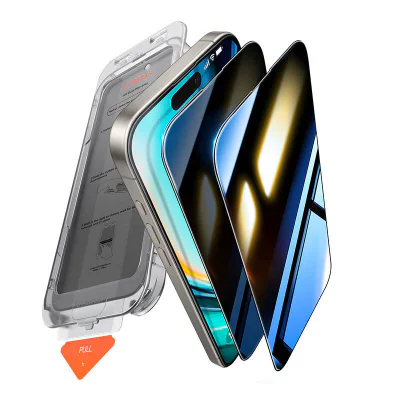 Instalarea sticlei Master Privacy Glass pentru iPhone 16 Plus