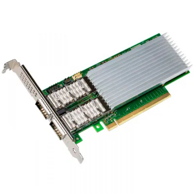 Intel Ethernet Network Adapter E810-CQDA2 100GbE dual ports QSFP28 PCIe 4.0x16 iWARP/RDMA RoCEv2/RDMA (Low Profile and Full Height brackets included) bulk, "E810CQDA2BLK"