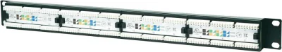 Intellinet Patch Panel, Cat6, UTP, 24-Port, 1U, Black, IEEE 802.3, IEEE 802.3ab, IEEE 802.3u, Fast Ethernet, Gigabit Ethernet, RJ-45, U/UTP (UTP), Rack mounting, 1U
