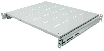 Intellinet 19" Sliding Shelf, 1U, For 600 to 800mm Depth Cabinets & Racks, shelf depth 350mm, Grey, Rack shelf, Steel, Grey, 3.56 kg
