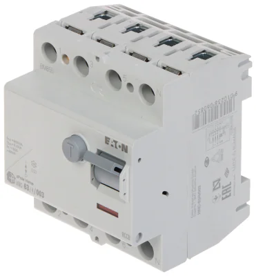 Întrerupător diferențial trifazat EATON HNC-63/4/003, 63 A, 30 mA, tip AC