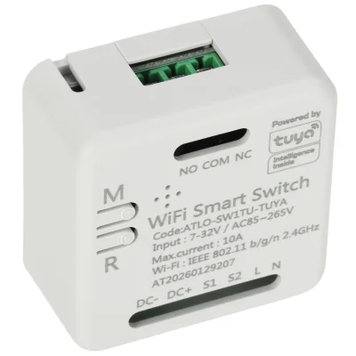 Întrerupător inteligent ATLO ATLO-SW1TU-TUYA, Wi-Fi, Tuya Smart, 1 canal NO/NC