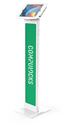 IPAD 10.2IN SPACE ENCLOSURE/BRANDABLE FLOOR STAND - WHITE