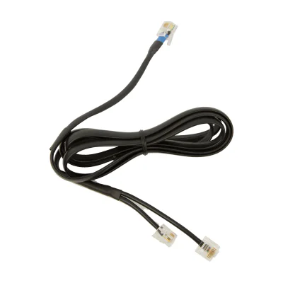 Jabra DHSG cable, Male, Male, Black, Flat, China, 80 mm