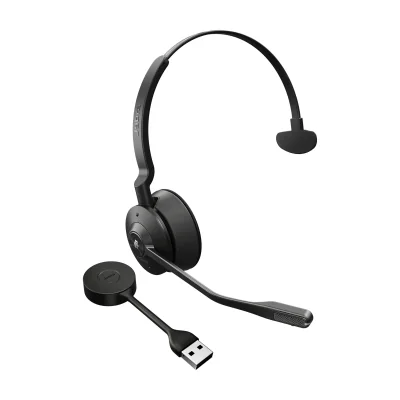 Jabra Engage 55 - USB-A MS Mono, EMEA/APAC, Wireless, Office/Call center, 57 g, Headset, Black, Titanium