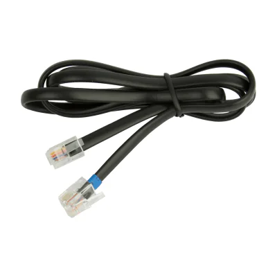 Jabra Phone Cable (Flat Cord with Modular Plug Standard RJ9 to RJ9), Male, Male, Black, Flat, Polyvinyl chloride (PVC), China