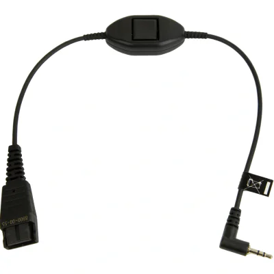 JABRA QD Cord to 2.5mm pin plug straight 0.3 meters with call answering at cord e.g. for Philips Ericsson