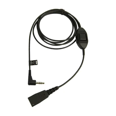 Jabra QD to 3.5mm w. Answer Button for Alcatel, Cable, Black