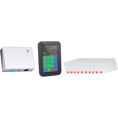 JAN KIT TA-HC-B - Kit complet pentru pontaj de până la 40 de angajati. Conexiune LAN la PC. Kit-ul este dotat cu terminalul REGIS H-1-Kit (ecran LCD tactil de