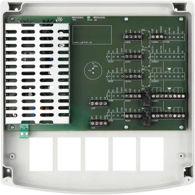 JAN SPIDER W40-B - Sursa de alimentare stabilizată (13,8 Vcc), puterea de rezervă a bateriei de 40 W si un convertor RS485 / TCP-IP încorporat. Este folosit pe