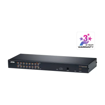 ATEN 16-Port CAT5e/6 KVM Over IP Switch, 1920 x 1200 pixels, Ethernet LAN, WUXGA, 8.9 W, Black