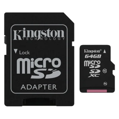 Kingston 64GB microSDXC Canvas Select Plus Gen3 100MB/s A1 Card + Adapter