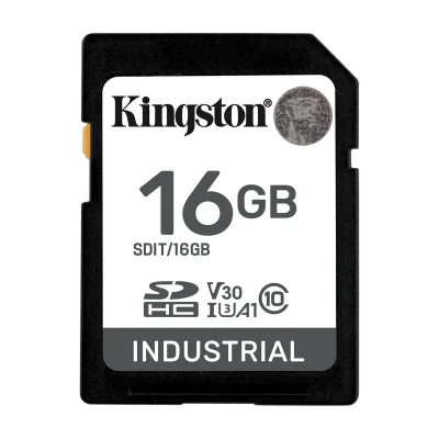 Kingston Technology 16G SDHC Industrial pSLC, 16 GB, SDHC, Class 10, UHS-I, 100 MB/s, 80 MB/s