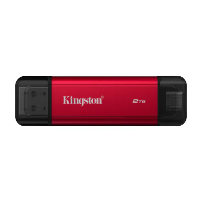 Kingston Technology 2TB Dual USB-A/C Portable SSD, Up to 1050MB/s USB 3.2 Gen 2, 2 TB, USB Type-A / USB Type-C, 3.2 Gen 2 (3.1 Gen 2), 1050 MB/s, Black, Red