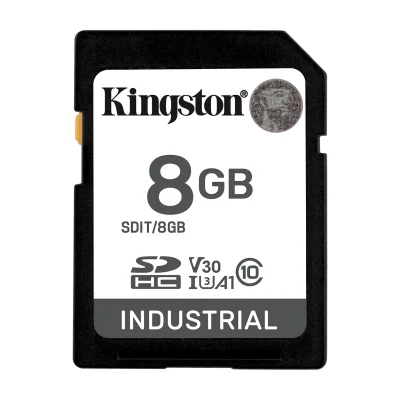 Kingston Technology 8G SDHC Industrial pSLC, 8 GB, SDXC, Class 10, UHS-I, 100 MB/s, 80 MB/s