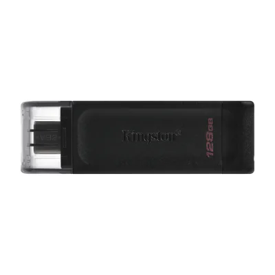 Kingston Technology DataTraveler 128GB USB-C 3.2 Gen 1 70, 128 GB, USB Type-C, 3.2 Gen 1 (3.1 Gen 1), Cap, 7 g, Black