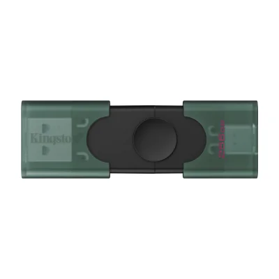 Kingston Technology DataTraveler 256GB USB-A + USB-C 3.2 Gen 1 DuoG2, 256 GB, USB Type-A / USB Type-C, 3.2 Gen 1 (3.1 Gen 1), Other, 10 g, Black, Green