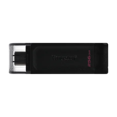 Kingston Technology DataTraveler 256GB USB-C 3.2 Gen 1 70, 256 GB, USB Type-C, 3.2 Gen 1 (3.1 Gen 1), Cap, 7 g, Black