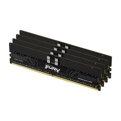 Kingston Technology FURY 128GB 6000MT/s DDR5 ECC Reg CL32 DIMM (Kit of 4) Renegade Pro EXPO, 128 GB, 4 x 32 GB, DDR5, 288-pin DIMM, Black