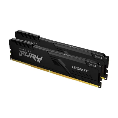 Kingston Technology FURY Beast 64GB 3200MT/s DDR4 CL16 DIMM (Kit of 2) Black, 64 GB, 2 x 32 GB, DDR4, 288-pin DIMM