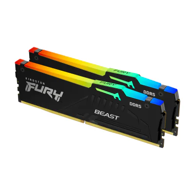 Kingston Technology FURY Beast 64GB 5600MT/s DDR5 CL36 DIMM (Kit of 2) RGB, 64 GB, 2 x 32 GB, DDR5, 288-pin DIMM