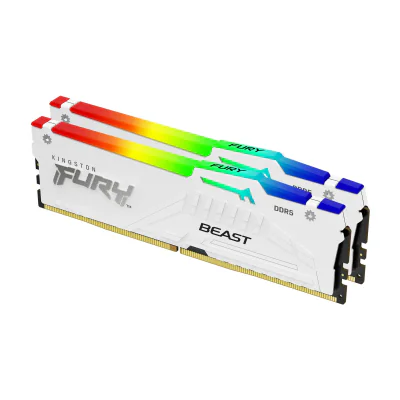 Kingston Technology FURY Beast 64GB 6000MT/s DDR5 CL36 DIMM (Kit of 2) White RGB EXPO, 64 GB, 2 x 32 GB, DDR5, 288-pin DIMM