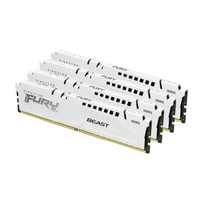 Kingston Technology FURY Beast 64GB 6000MT/s DDR5 CL40 DIMM (Kit of 4) White XMP, 64 GB, 4 x 16 GB, DDR5, 288-pin DIMM, White
