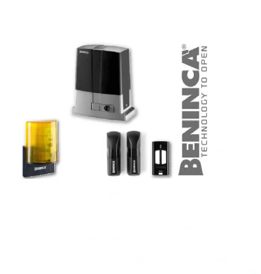 Kit automatizare pentru porti culisante KBULL5M Beninca, kitulcontinemotor KBULL5M cu centrala inclusa si receptor radio , 1 x perechefotocelule PUPILLA, 1 x lampa de semnalizare LAMPI.LED, 1 x telecomanda.Caracteristici motor: Viteza deschidere: 10.