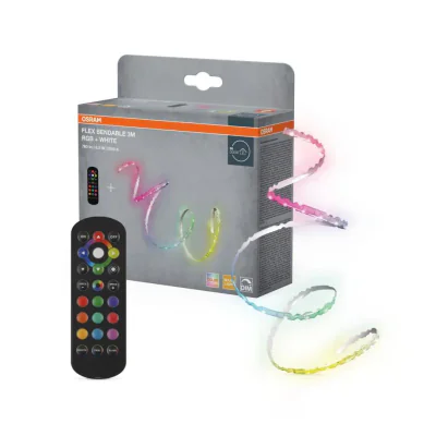 Kit Banda LED RGB Osram FLEX BENDABLE cu Telecomanda, 6.5W, 220-240V, 780 lm, lumina alba si color (3000K), dimabila, IP20, sectionabila, 3 metri