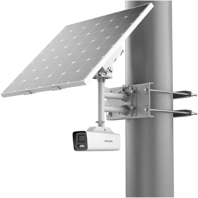 Kit camera de supraveghere IP Bullet 4MP Hikvision cu panou Solar 4G DS-2XS6A47G1-LS/C36S80(2.8MM), lentila fixa: 2.8mm, iluminare: Color: 0.0005 Lux @ (F1.0, AGC ON), B/W: 0 Lux, IR: 30m, interfata audio: 1/1, alarma: 1/1, slot card de memorie: micr