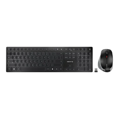 CHERRY DW 9500 SLIM, Wireless, RF Wireless + Bluetooth, Scissor key switch, QWERTZ, Black, Grey, Mouse included
