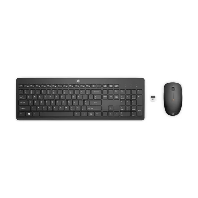 Kit tastatură și mouse wireless HP 235, tastatură full-size cu numeric, mouse optic 1600 DPI, conexiune RF 2,4 GHz, Black
