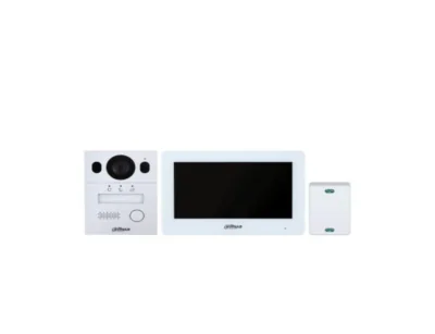 KIT Video Interfon Dahua DHI-KTX01(S; Monitor de interior hibrid Wi-Fi cu 2 fire: Ecran tactil capacitiv TFT de 7 inchi,  comunică cu VTO prin half-duplex, iar aplicația prin full-duplex, Acceptă înregistrarea videoclipurilor și capturarea de instant