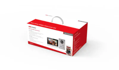 Kit videointercom IP Hikvision DS-KIS703Y-P, caracteristici post exterior: 2MP HD camera, IR: 3m, Main stream: 1280x720P, 1920x1080p, WDR, microfon inclus, difuzor inclus, 1 buton, alimentare: 12 V, 500 mA, temperatura de functionare: -40 °C to 60 °C