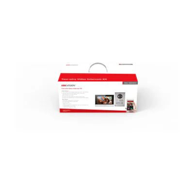 Kit videointerfon 2 fire HIKVISION DS-KIS703Y-P, post exterior + post interior, montaj aparent sau îngropat