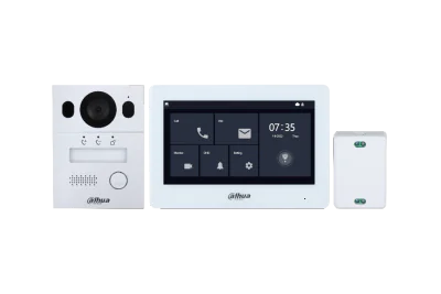 Kit Videointerfon Dahua KTX01(S) Kit Video Interfon Monitor de interior 7 inch, WiFi, Post exterior, Camera CMOS, HDR, 2MP, IP65, IK07, Alb