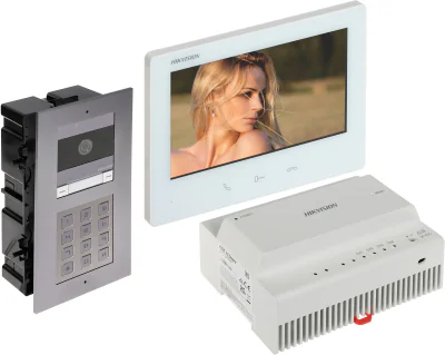 Kit videointerfon HIKVISION DS-KIS704EY-ACF2/ALUMINUM, 2 Mpx