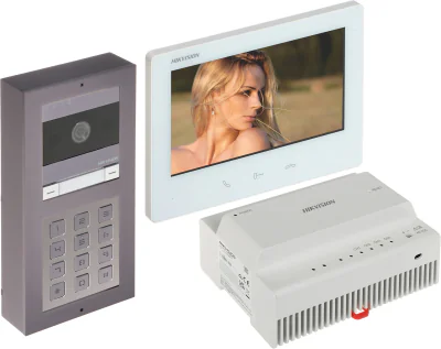 Kit videointerfon HIKVISION DS-KIS704EY-ACW2/ALUMINUM, 2 Mpx